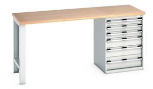 940mm Standing Bench for Workshops Industrial Engineers Bott Bench 2000x750x940mm high 6 Drawer Cabinet with MPX Top